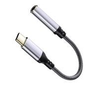 MALSSE Cable convertidor de adaptadores estéreo tipo C con puerto de 3,5 mm, contactos dorados para auriculares, altavoces, conexión sin problemas, conector estéreo de aluminio
