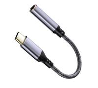 MALSSE Cable convertidor de adaptadores estéreo tipo C con puerto de 3,5 mm, contactos dorados para auriculares, altavoces, conexión sin problemas, conector estéreo de aluminio