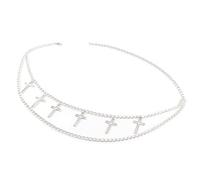 MALSSE Cadena metálica con colgante cruzado para la cintura, cadena punk metálica, cadena corporal, joyería para mujer, evento formal, uso casual, aleación