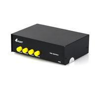 MALSSE Caja de conmutación manual VGA 4 en 1, caja de conmutación para pantalla compartida de pantalla LCD, PC, proyector, múltiples pantallas, adaptador VGA