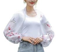 MALSSE Chal multiusos para refrescarse y protegerse del sol, cubre las mangas del brazo, para mujeres entusiastas del aire libre, uso de cubierta de brazo refrescante, Ramas de árbol blancas, Talla
