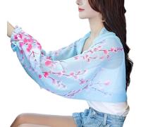 MALSSE Chal multiusos para refrescarse y protegerse del sol, cubre las mangas del brazo, para mujeres entusiastas del aire libre, uso de cubierta de brazo refrescante, Azul Flor Del Ciruelo, Talla