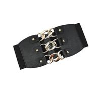 MALSSE Cintura elástica suave de piel sintética, cómoda y ancha, para uso diario, fácil de llevar