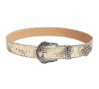 MALSSE Cinturón con patrón de flores para pantalones vaqueros, hebilla con patrón en relieve con ribete de cuentas, decoración de cintura occidental para mujeres y niñas, cinturón de vaquera