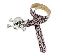 MALSSE Cinturón de cabeza de calavera con diamantes de imitación para mujeres y hombres con estampado animal, hiphop para jeans, accesorios populares de cintura rockeros, ropa casual, B, Talla única