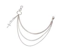 MALSSE Cinturón de cadena de metal duradero, resistente al óxido, cinturón de cadena de moda juvenil para actuaciones callejeras, Metal