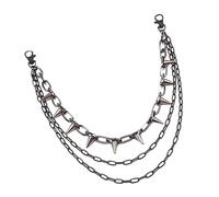 MALSSE Cinturón de cadena de metal duradero, resistente al óxido, cinturón de cadena de moda juvenil para actuaciones callejeras, Metal