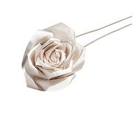 MALSSE Cinturón de cintura casual con nudo de flores de tela grande, correa elástica, cinturón vintage para pantalones de vestir, hecho a mano, accesorio de cuerda de decoración de rosas, champán