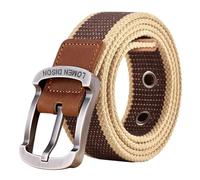 MALSSE Cinturón de lona con hebillas ajustables, diseño simple, para senderismo, actividades escolares y atuendo diario, cinturón de lona Unsiex para adultos, D, 120 cm