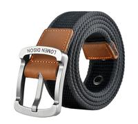 MALSSE Cinturón de lona con hebillas ajustables, diseño simple, para senderismo, actividades escolares y atuendo diario, cinturón de lona Unsiex para adultos, h, 120 cm