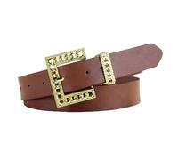 MALSSE Cinturón de piel sintética a juego para pantalones de vestir, hebilla cuadrada, accesorio elegante, B, Talla única