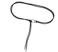 MALSSE Cinturón delgado de piel sintética para mujer, ligero, menos de 2 cm de ancho, cierre de nudo ajustable, color negro, marrón, café, multiescena, cincha de cintura, Negro, Talla única