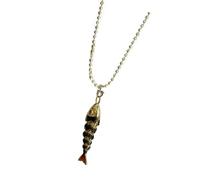 MALSSE Collar con colgante en forma de pez, colección de joyas de cobre para piel sensible, cadena de clavícula disponible en 6 colores, talla única, como se describe, como se describe