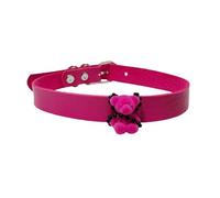 MALSSE Collar de clavícula con diseños en forma de oso para mujer, gargantilla retro para mujer, cadena de piel sintética, cadenas punk, accesorios de moda, joyería alternativa, talla única, como se