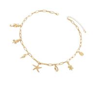 MALSSE Collar de concha de varios colores, joyería sofisticada, cadena apilable de moda para fiestas en la playa, uso diario, collar de playa para mujer, talla única, como se describe, como se