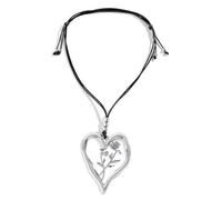 MALSSE Collar único de flores de cumpleaños de diciembre, elegante cadena de clavícula con dije de corazón, joyería personalizada, regalo de cumpleaños, collar de flores de nacimiento, December 12
