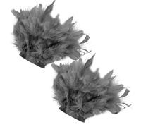 MALSSE Colorido brazalete real para Halloween, cosplay, fiesta de noche, fotografía, tamaño ajustable, puños desmontables, puños desmontables para mujer, camisa de muñeca, gris oscuro, Talla única