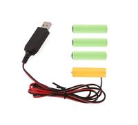 MALSSE Convertidor de energía USB AA eliminadores de batería de repuesto para 4 baterías de 1,5 V para control remoto, luz LED, batería de juguete electrónico USB