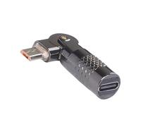 MALSSE Convertidor tipo C a USB de aluminio 3 A, carga de 480 Mbps, transferencia de datos, ángulo de 90 grados, para juegos, entretenimiento, transmisión de video, adaptador USB negro