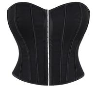 MALSSE Corsé sin tirantes para mujer, con un solo botonadura, vintage, con espina de pez, corsé para el pecho, faja para esculpir el cuerpo, Negro, S