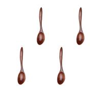 MALSSE Cuchara de madera Nanmu hecha a mano con revestimiento lacado, herramienta de cocina multiusos para café, sopa y postre, 4 estilos únicos de miel de madera