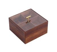 MALSSE Dispensador de caramelos de madera multifuncional, elegante estuche de almacenamiento de frutos secos con tapa, soporte para frutas secas para sala de estar, cocina, herramientas, luz
