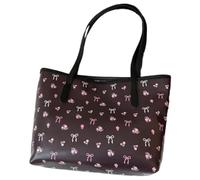 MALSSE Elegante bolso de hombro con lazo para las axilas, bolso de hombro estético de moda de piel sintética con interior espacioso para mujeres campus, c, One Size