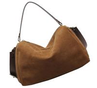 MALSSE Elegante bolso holgado para mujer, amplio hombro con correa cómoda, bolso cruzado para otoño e invierno, Brown, One Size