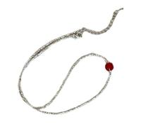 MALSSE Elegante cadena de suéter chapada en oro con colgante de cuentas de corazón de ágatas, accesorio de moda versátil para mujer, uso casual, joyería chapada en plata, talla única, como se describe