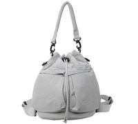 MALSSE Elegante mochila para mujer, bolsa de hombro de gran tamaño con cordón cómodo, bolso de mano, bolsa de viaje, bolsa de viaje, gris