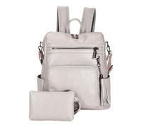MALSSE Elegante mochila para mujer con organización de gran capacidad, mochila casual, mochila de viaje, bolsa de hombro para viajes, mochila escolar, Gray