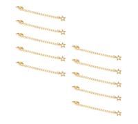 MALSSE Extensor de cadena versátil de 5 cm, versátil de acero inoxidable, cadena de extensión de joyería para accesorios hechos a mano, extensor de collar, Ellipse with words, como se describe, como