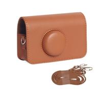 MALSSE Funda de transporte de color sólido portátil de piel, funda protectora retro para cámara H35 501F, Brown