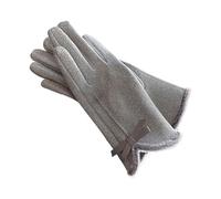 MALSSE Guantes cálidos de invierno para mujer, con forro de felpa, resistentes al viento, suaves, calentadores de manos cortos para actividades al aire libre, pantalla táctil, gris, Talla única