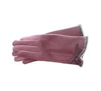 MALSSE Guantes cálidos de invierno para mujer, con forro de felpa, resistentes al viento, suaves, calentadores de manos cortos para actividades al aire libre, pantalla táctil, morado, Talla única