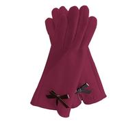 MALSSE Guantes cálidos de invierno para mujer, con forro de felpa, resistentes al viento, suaves, calentadores de manos cortos para actividades al aire libre, pantalla táctil, rosso, Talla única