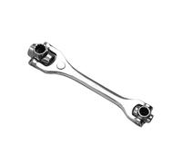 MALSSE Heavy Dutys - Llave de vaso ajustable con cabezal giratorio de 360°, acabado inoxidable para mecánicos automotrices, llave de acero multifuncional
