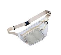 MALSSE Itabag amarillo único con pines transparentes, bolsa cruzada de moda, bolsa de cintura para fanáticos del anime, White, One Size