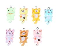 MALSSE Juego de 10 adorables colgantes, accesorios creativos con temática de gatos, para diseños artísticos de joyería y manualidades