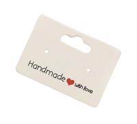 MALSSE Juego de 100 tarjetas pequeñas de exhibición de joyas en elegante papel kraft para organizar pendientes, accesorios para el hogar, tarjetas de joyería, talla única, como se describe