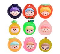 MALSSE Juego de 9 abalorios de resina para niña de frutas, accesorios surtidos, joyas, adornos, textura, parte de joyería, mochila, accesorios