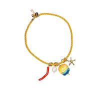 MALSSE Juego de joyas de playa personalizables, collar con colgante de concha de estrellas de mar, cadena de resina portátil para trajes casuales, collar de moda, talla única, como se describe, como
