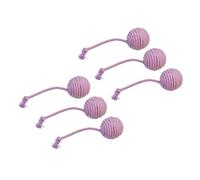 MALSSE Juguete de esfera para gatos, cuerda de algodón, para la salud, para interiores, para hacer ejercicio, esfera de sisal, 6 bolas de sisal