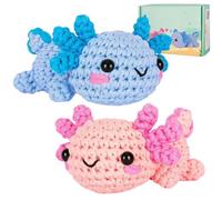 MALSSE Kits completos de ganchillo para niños y adultos, kits de dragón de ganchillo con gancho de hilo instrucciones paso a paso para ojos adultos y niños