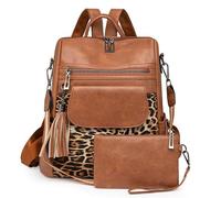 MALSSE Mochila retro de piel sintética para tienda, libros, paraguas, teléfono, portátil, gran capacidad para viajes, compras, escuela, mochila de gran capacidad, mochila escolar para estudiantes