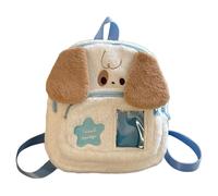 MALSSE Mochilas con forma de perro de dibujos animados con correa ajustable, prácticas, fáciles de limpiar, resistentes al desgaste, prácticas mochilas de felpa para niños, Blue