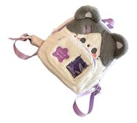 MALSSE Mochilas con forma de perro de dibujos animados con correa ajustable, prácticas, fáciles de limpiar, resistentes al desgaste, prácticas mochilas de felpa para niños, Purple