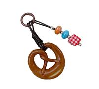 MALSSE Monedero realista de pretzel de chocolate para pan, accesorio de moda, colgante de teléfono, para adultos y estudiantes, elegante adorno de bagel, Agua alcalina, One Size