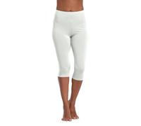 MALSSE Pantalones capri de alta elasticidad para mujer, transpirables, para entrenamiento, diseño moldeador de abdomen, pantalones de longitud 3/4, pantalones de cintura alta para mujer, blanco, S