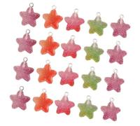 MALSSE Paquete de 20 colgantes coloridos de oso de dibujos animados mixtos con forma de corazón y estrella para llaveros creativos y accesorios de moda